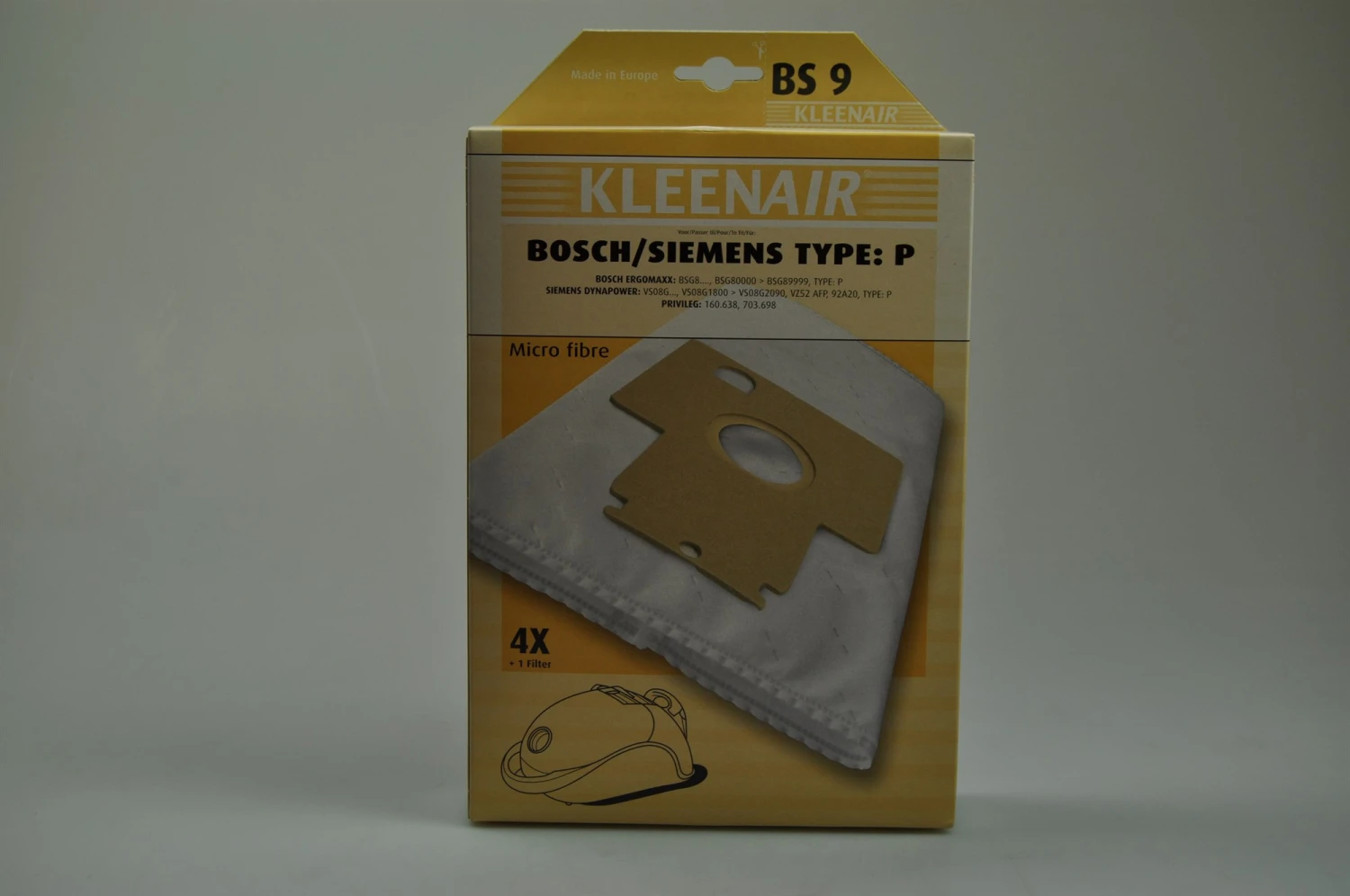 Universal Staubsaugerbeutel, Siemens Staubsauger - P - BS9HPF (Typ P)